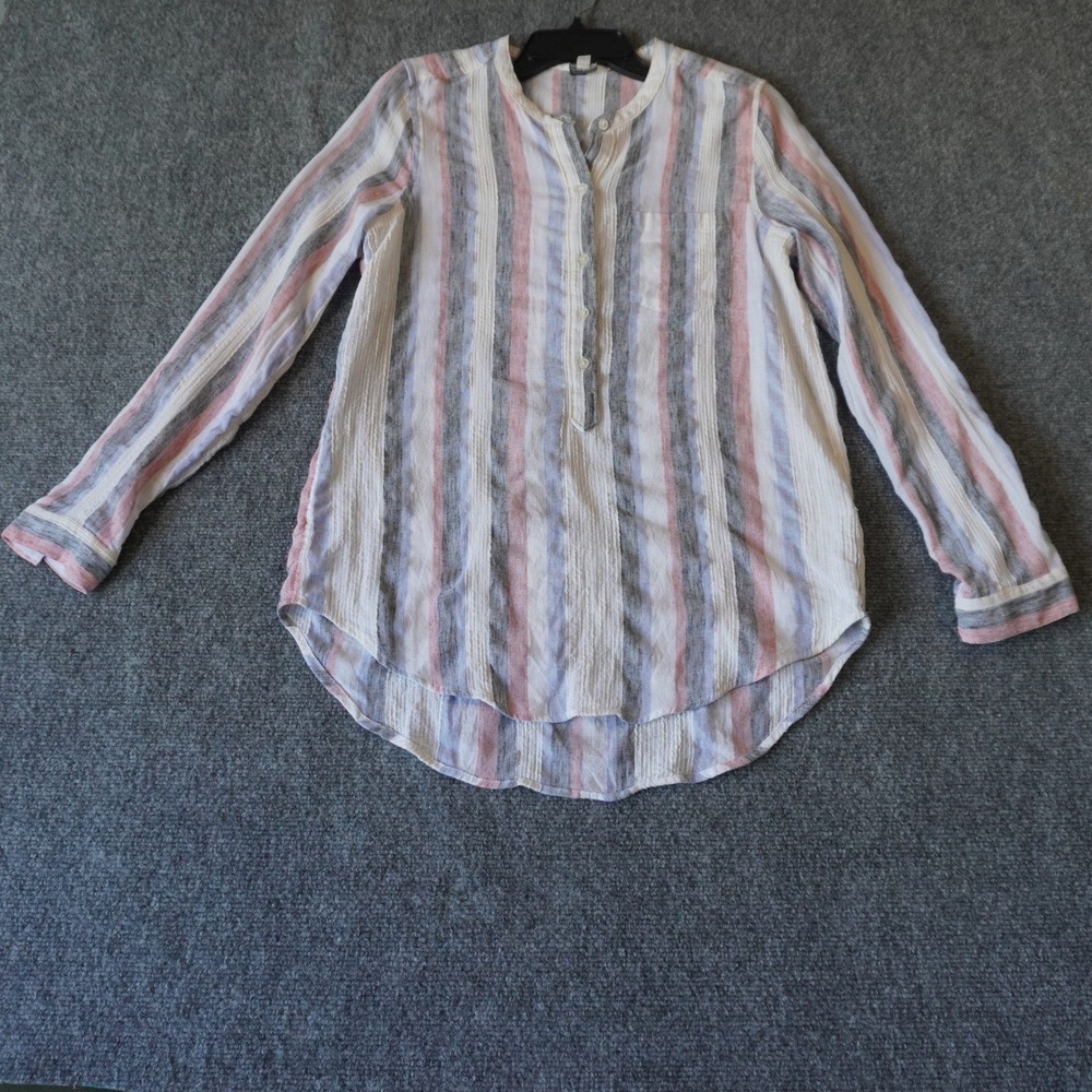 Lucky Brand Striped Button‎ Down Long Sleeve Top Womens Size M
